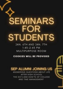 Seminars for Students Event flyer IMG 2824
