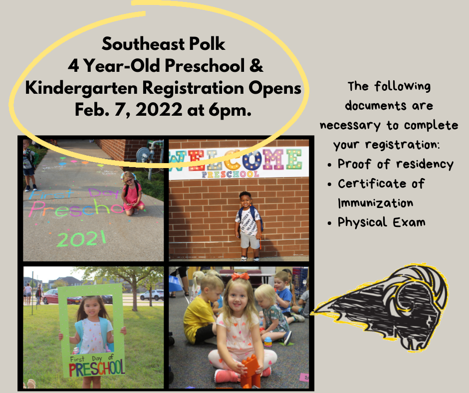 Southeast Polk Preschool Registration Opens Feb.7, 2022