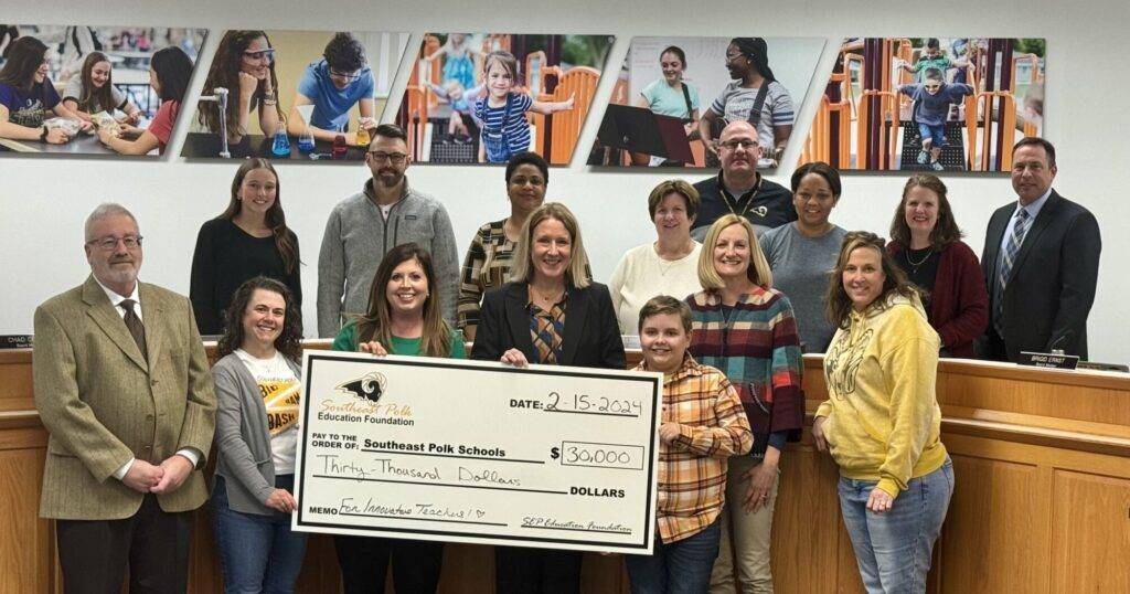 SEPEF Presents Check to School Board