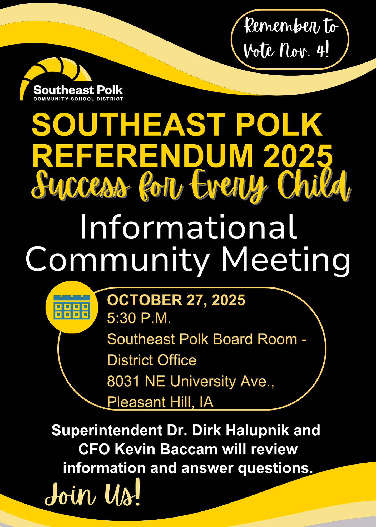 Referendum Informational Community Meeting Invitation