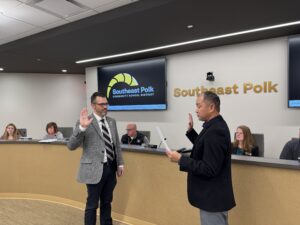 Baccam swears in Chad Crabb as Board President