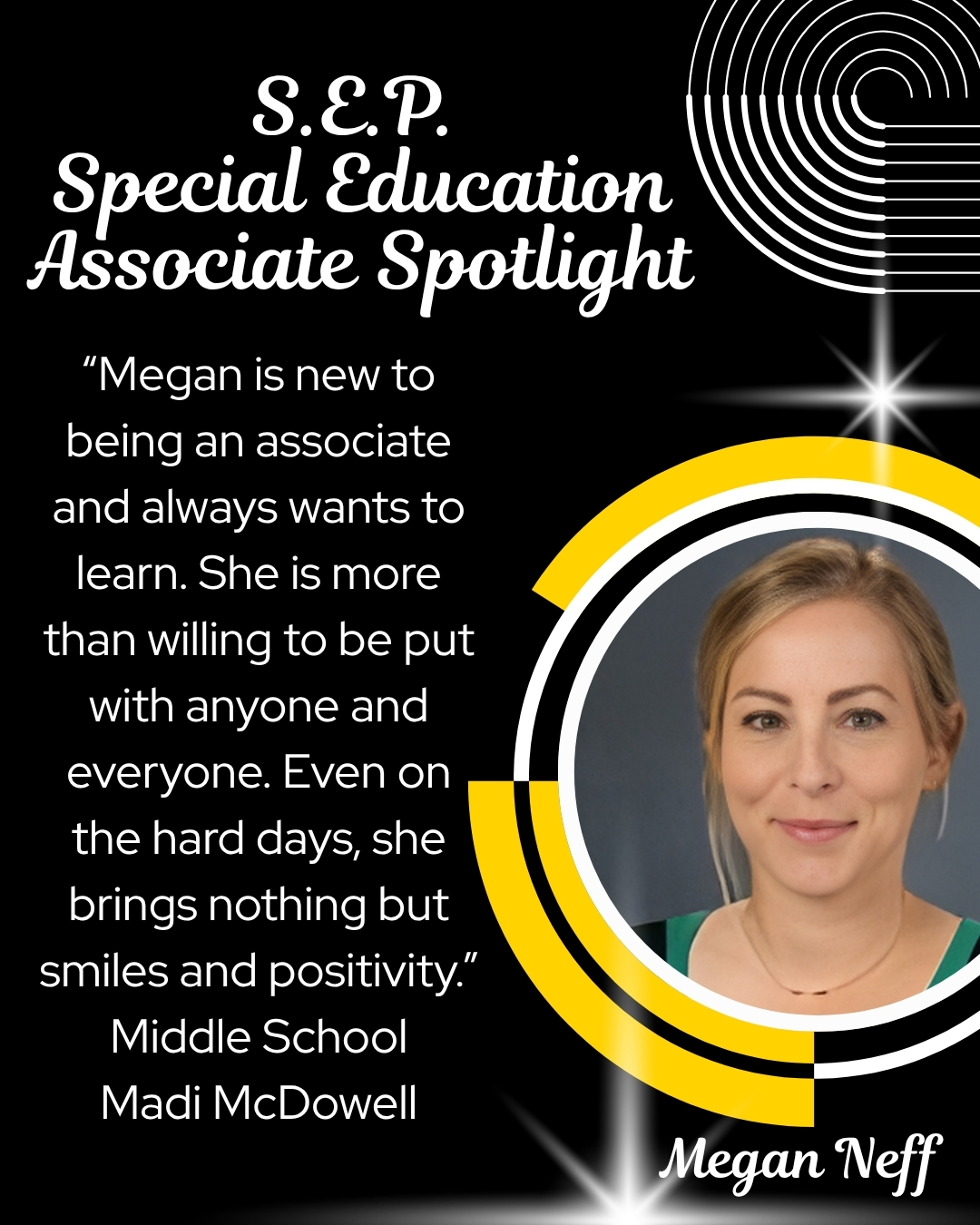 Middle School November Associate Megan Neff