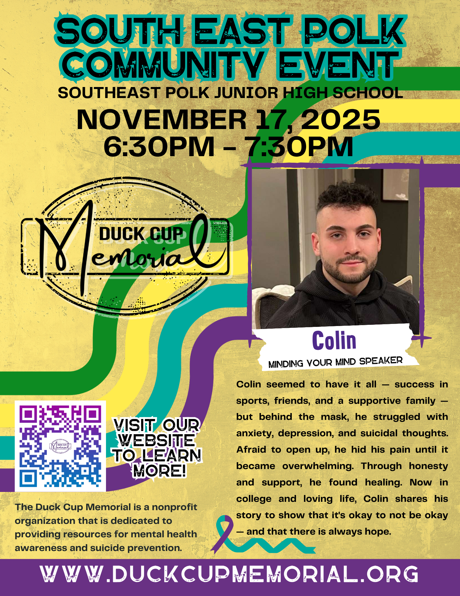 Duck Cup Mental Health Awareness Event Flyer November 2025
