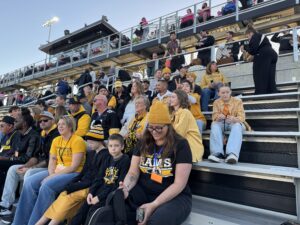 "Cast" in stadium bleachers for Meta video