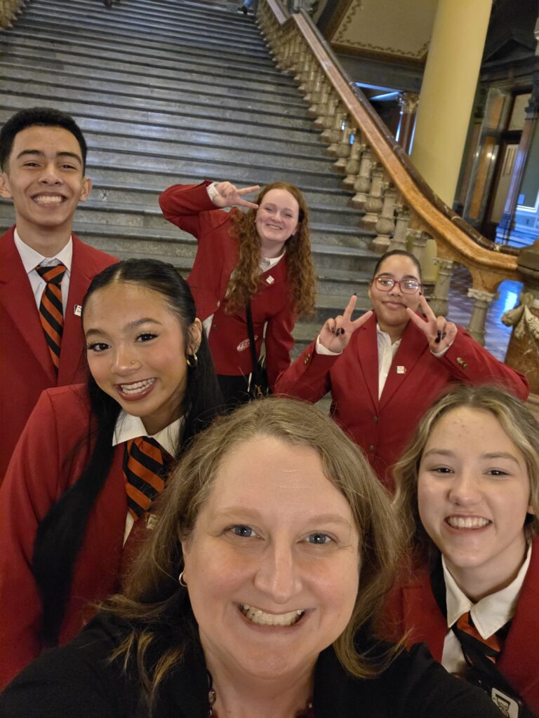 FCCLA students and teacher selfie