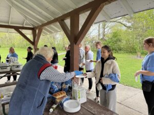 Lions Club serving SCIP Day students picnic lunch