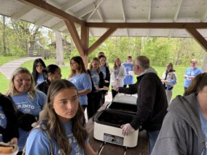 Lions Club serving SCIP Day students picnic lunch