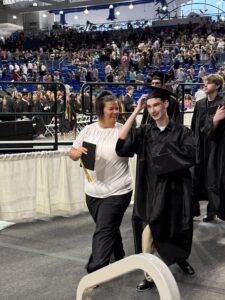 Graduates walking out