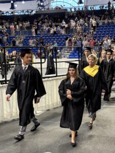 Graduates walking out