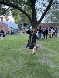 Graduate posing after graduation