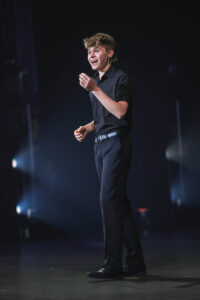 Peyton Haacke sings during the IHSMTA awards.